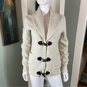 Tommy Hilfiger Womens Gray Athluxe toggle button Gray cardigan sweater Small S